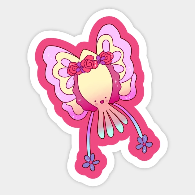 Butterfly Fairy Squid Sticker by saradaboru